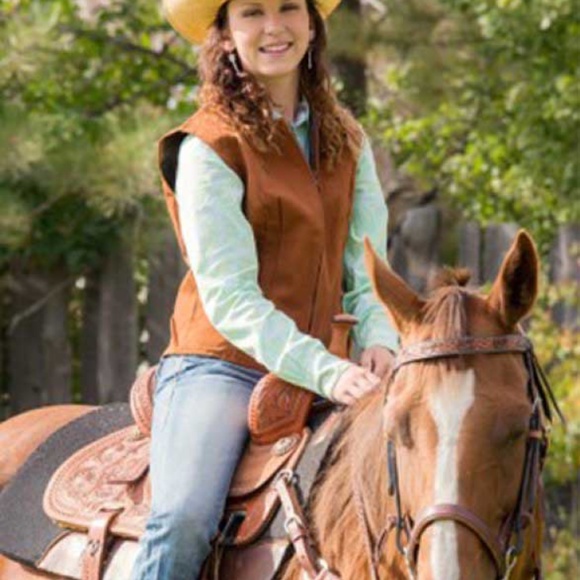 WYOMING TRADERS ABSAROKA CANVAS COWGIRL VEST TAN - Picture 6 of 6